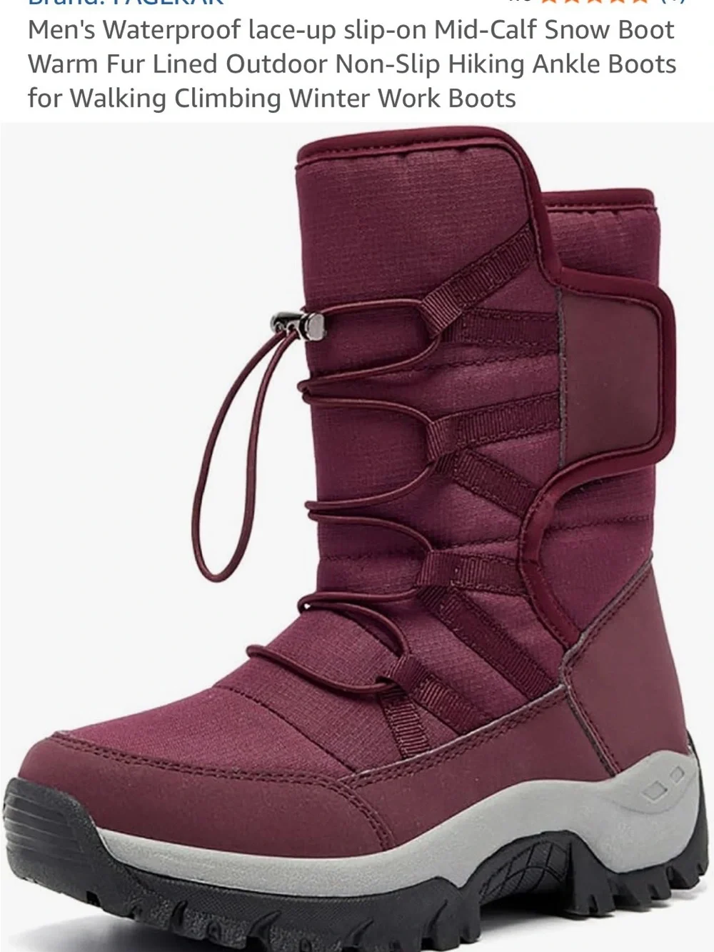 Girls' Waterproof Snow Boots in Berry Pink